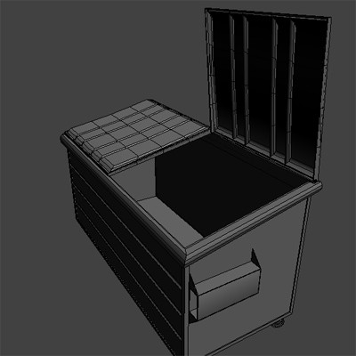 modeled polygons 3d max - Dumpster for street 02 by HaNky154